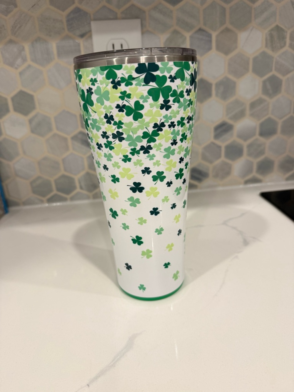 Insulated Clover Travel Tumbler - Green